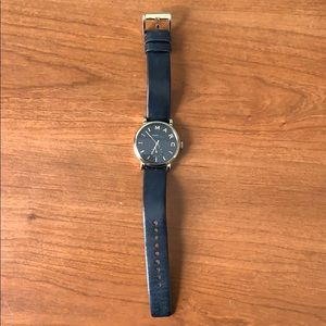 Marc Jacobs Black and Gold Leather Watch